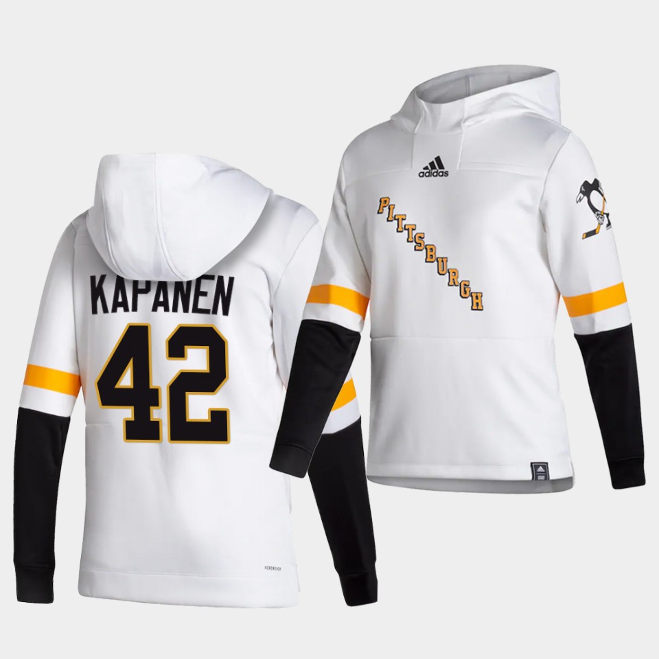 Men Pittsburgh Penguins #42 Kapanen White  NHL 2021 Adidas Pullover Hoodie Jersey->pittsburgh penguins->NHL Jersey